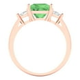thumbnail image 4 of 2.32 ctw 3 Stone Anniversary Ring for Women | Princess Cut Simulated Green Diamond | Hyperallergenic Solid 14K Rose Gold, 4 of 5