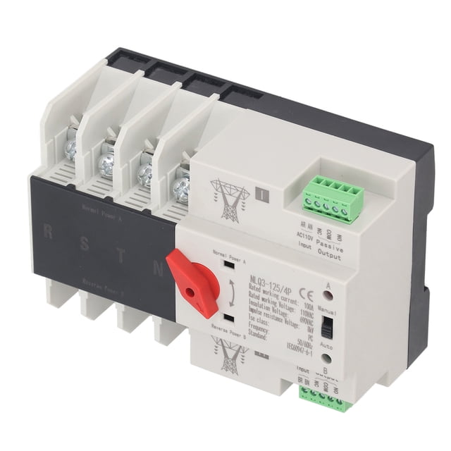 Interruptor de transferencia automática ANGGREK 4P doble potencia 100A PC retardante de llama