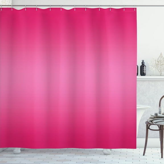 Ambesonne Ombre Shower Curtain, Modern Pink Room Design, 69"Wx70"L, Pink