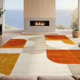 thumbnail image 2 of Design&I 3'x5' Washable Area Rug Burnt Orange Terracotta Abstract Geometric Bauhaus Mid Century Design with Angular Motifs for Home Office, Hallway, Low Profile & Durable Daily Traffic Ready, 2 of 7