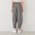thumbnail image 5 of Krdevn Girls' Linen-Blend Cropped Pants, Comfortable Wide-Leg Trousers with Pockets, Stylish Everyday Wear for Spring & Summer,13-14 Years, 5 of 8