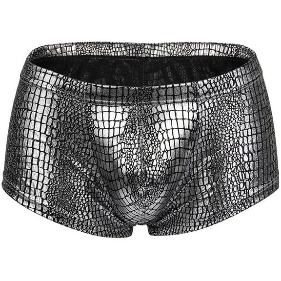 HUPOM Men'S Underwear Underwear For Men Pack Medium waist Comfort Waist Solid Boxer Briefs Silver XL