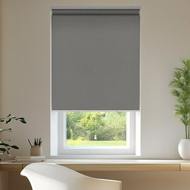 Chicology 21"W X 72"H Urban Gray Cordless Polyester Roller Shades – Light Filtering, Safe for Kids & Pets