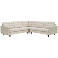 thumbnail image 3 of Modway Empress 3 Piece Upholstered Fabric Sectional Sofa Set in Beige, 3 of 5