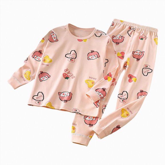 Gubotare Toddler Girl Pajamas Set Boys and Girls Soft Pajamas Toddler Pjs Long Sleeve Kid Sleepwear Sets 18 24 Months (Pink,18-24 Months)
