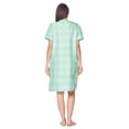 thumbnail image 3 of Women's Snap Front House Dress Embroidered Short Sleeve Seersucker Duster Housecoat Robe Lounger, Plaid Green, XX-Large, 3 of 3