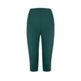 thumbnail image 6 of Domzest High Waist Capri Yoga Pants for Women Tummy Control Skinny Fit Leggings for Workout Dark Green S, 6 of 7