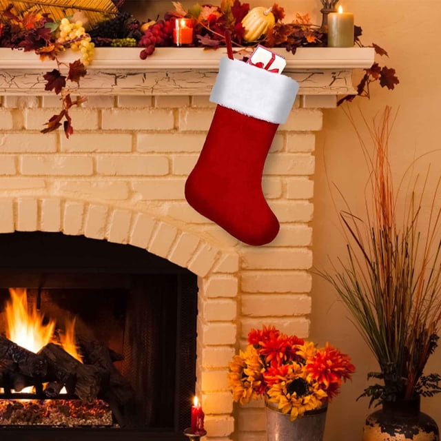Medias Navideñas Grandes Xihbxyly Tejidas Colgante Navideño Bolsa de Regalo