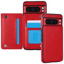 Dteck for Google Pixel 9 Pro XL Case with Card Holder,Magnetic Back Flip Case for Pixel 9 Pro XL Wallet Case for Women,Protective Case Phone Case for Google Pixel 9 Pro XL,Red