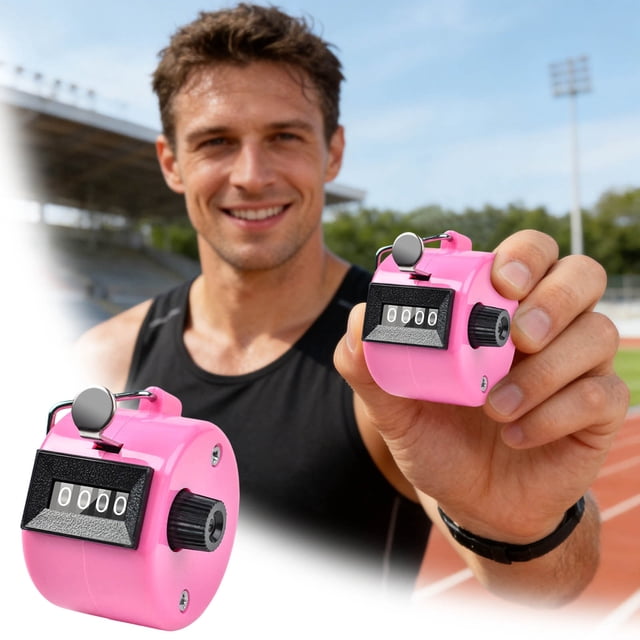 Handheld Mechanical Counter Clicker – 4‑Digit Manual Reset Counters With Wrist Straps ‑Color Lightweight ABS For Sports Inventory Craft (9 Styles)