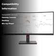 thumbnail image 3 of Lenovo ThinkVision T34w-30 Monitor Curvo WQHD 3440x1440 60Hz 21:9 4ms 1500R, 3 of 5