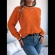 thumbnail image 4 of Suéteres para Mujer con Ribete de Rayas y Hombros Caídos Color Naranja S, 4 of 10