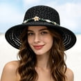 thumbnail image 4 of Womens Beach Sun Straw Hat UV Protection Travel Packable Foldable Brim Summer UV Hat, 4 of 4