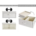 thumbnail image 3 of Caja de almacenamiento extragrande con tapa de tela, con tapa abierta, cajas de almacenamiento con divisor, caja de tela con asas, rayas grises y blancas, 2 unidades, 3 of 4