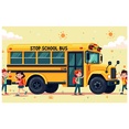 thumbnail image 2 of LUUFILx School Bus Banner Backdrop for Kids Party Decorations Classroom Background Photography Props Birthday Decors Event Supplies Playroom, 2 of 7