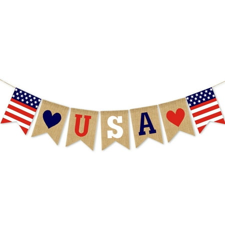Layout Furniture Hibetterlife USA Independence Day Banner Festival Layout Outdoor Interior Ceiling Decoration ()