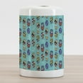 thumbnail image 2 of Surfboard Ceramic Toothbrush Holder, Aloha Hawaii Live Free Ocean Water Sports Inspired Pattern Coastal Inspirations, Decorative Versatile Countertop for Bathroom, 4.5" X 2.7", Multicolor, 2 of 4