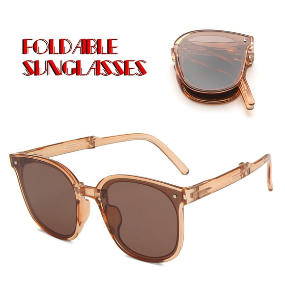 Trendy Sunglasses For Women Man Polarized Foldable Round Chic Retro Sun Glasses sunglasses womens blue light glasses for woman Brown