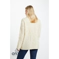 thumbnail image 4 of Aran Merino Wool Irish Sweater Patchwork Oversized Women's Chunky Knit Jumper Made in Ireland, 4 of 8