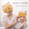 thumbnail image 5 of Gorro para secar el cabello con forma de conejito para mujer, bonita toalla para secar el cabello con fibra ultrafina de absorción rápida, gorro de ducha de vellón coral para niños, 5 of 5