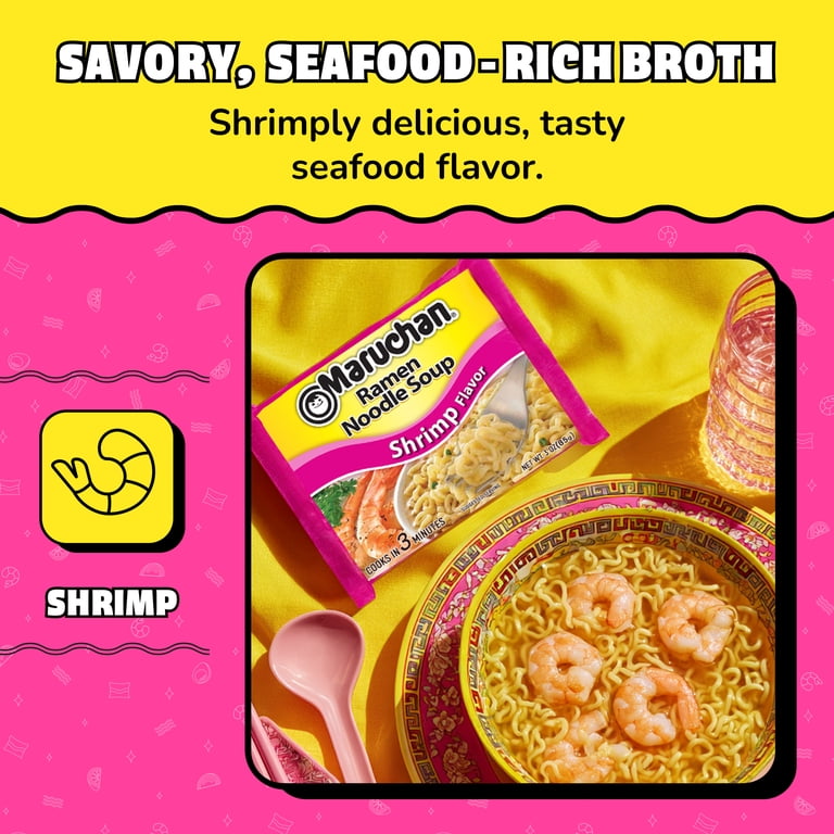 Maruchan Instant Shrimp Flavor Ramen Noodle Soup, Veggie Addable