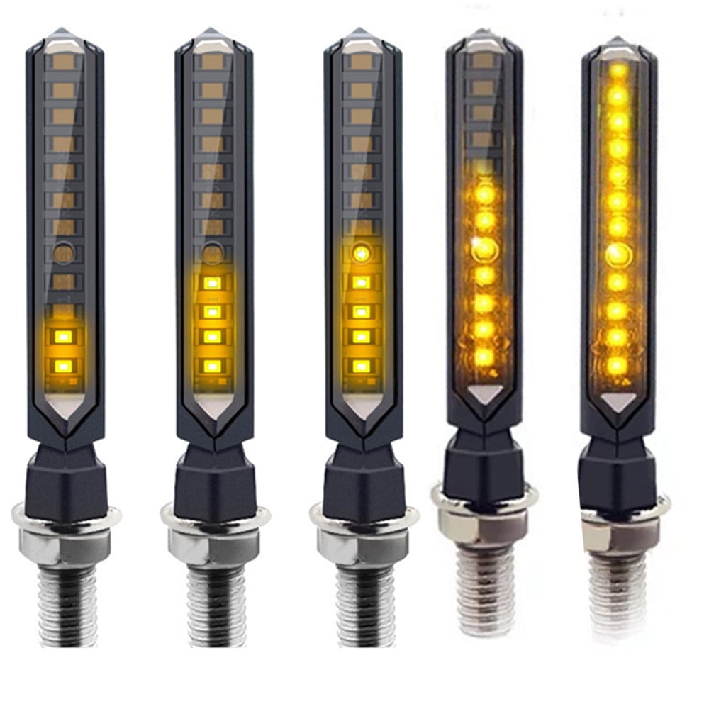 Details about   4x 12LED Motorcycle Motorbike Turn Signal Indicators Lights Lamp Amber Universal