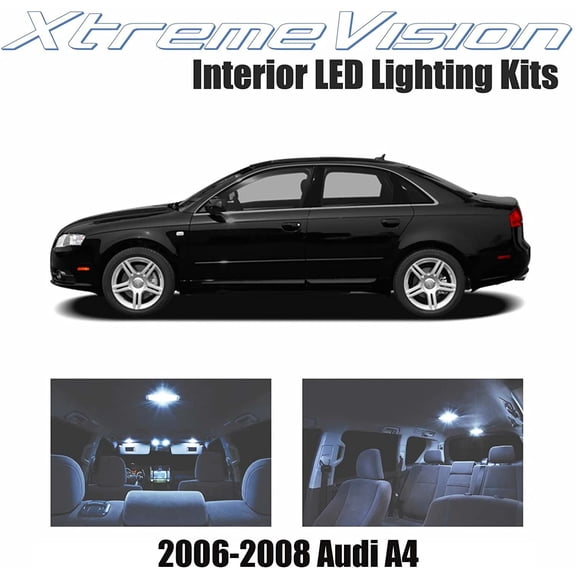 XtremeVision LED for Audi A4 2006-2008 14 Pieces Cool White Premium Interior LED Kit Package Installation Tool