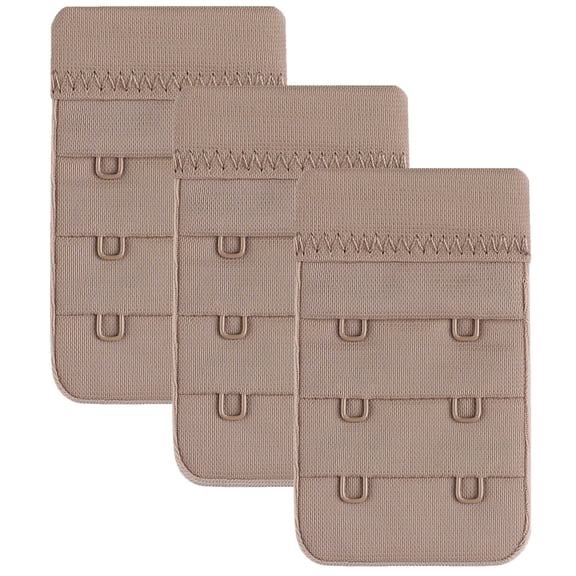 Bra Extenders 2 Hook,3 pack Non‑Stretch Lined Durable Set Beige - CHIRRUPY CHIEF