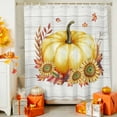 thumbnail image 4 of Thanksgiving Fall Shower Curtains for Bathroom, Watercolor Yellow Pumpkin Wood Grain Waterproof Fabric Shower Curtain for Bathroom Bathtub Decoration, Machine Washable, 72"x72", 4 of 9