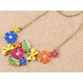 thumbnail image 2 of Alilang Womens Golden Tone Crystal Floral Multicolor Enamel Flower Bib Statement Necklace, 2 of 5