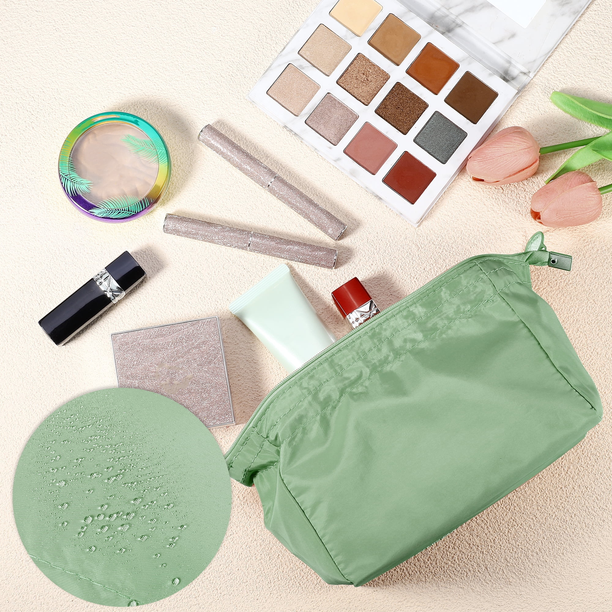 Unique Bargains Women Durable Makeup Bag for Business Travel Vacation Wedding Gym Green