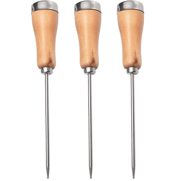 Stainless Steel Ice Pick with Safety Wooden Handle for Kitchen, Bar,