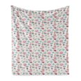 thumbnail image 1 of Ocean Soft Flannel Fleece Blanket, Arrangement of Ocean Fauna and Flora Shells Sea Horses and Jellyfishes Cartoon Style, Cozy Plush for Indoor and Outdoor Use, 50" x 70", Multicolor, by Ambesonne, 1 of 6