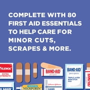 Band-Aid Brand Travel Ready Portable Emergency First Aid Kit, 80 Piece