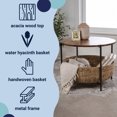 thumbnail image 3 of happimess SAT2000A Carly 24.21" Modern Coastal Round Acacia Wood/Water Hyacinth Coffee Table with Storage Basket, Natural/Black, 3 of 6