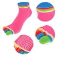 thumbnail image 4 of 4 Pairs Full Finger Toe Socks Men Women Non Slip Sticky Five Toe Socks for Sport Daily Fit Mutlicolor Rose Red, 4 of 7