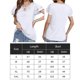 thumbnail image 2 of Camiseta Camiseta holgada con cuello en V de doble capa de color sólido de verano para mujer Ygjytge para Mujer Blanco T 3EG, 2 of 6