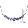 thumbnail image 3 of Amethyst Sterling Silver Graduated Necklace, 3 of 3