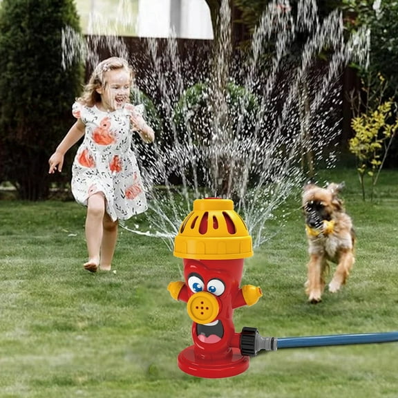 Water Sprinklers Outdoor Toy for Kids, Fire Hydrant Toddler Play Equipment Outside Activities for Backyard Lawn Attaches to Garden Hose Fun Toys - A