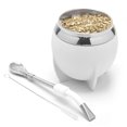 thumbnail image 1 of BALIBETOV Yerba Mate - Juego de tazas y bombillas de acero inoxidable, incluye calabaza Yerba Mate de acero inoxidable, foco mate de alta calidad y cepillo para polvo de limpieza (blanco), 1 of 7