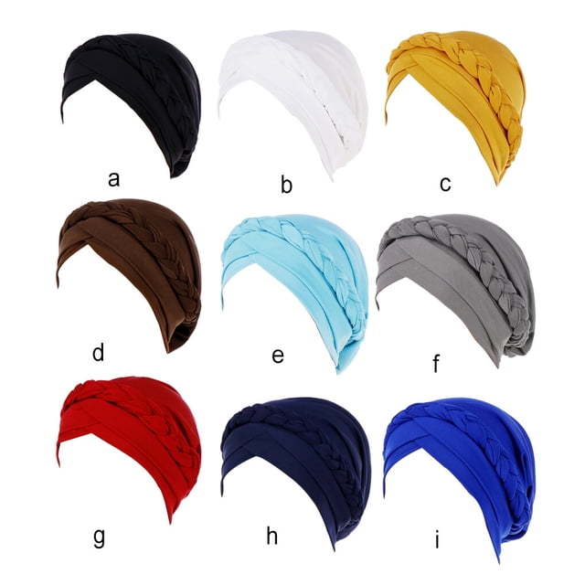Turban Solide à la Mode Confortable Couche Simple Respirant Foulard Bonnet Chapeaux Bandeaux pour Femmes Jaune