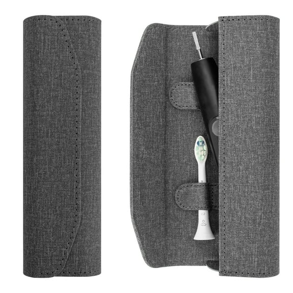 Linkidea Electric Toothbrush Travel Case with Magnetic Clasp, Portable Protective Storage Carrying Bag for Powered Brush, Compatible with Oral-B iO Series, Philip Sonicare (Grey)