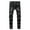 137#Black, variant on Skinny Slim Fashion Men's Ripped Straight Holes Hip Hop Biker Stretchy Jeans