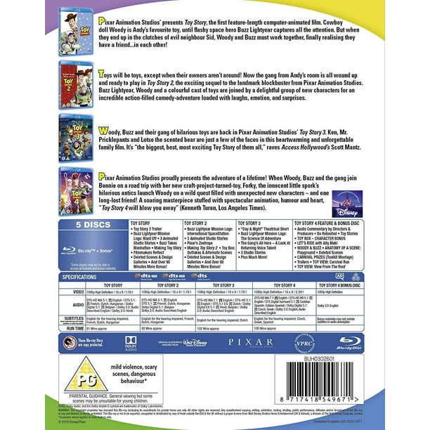 Disney & Pixar'S Toy Story 1-4 Boxset [Blu-Ray]
