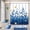 Gradient Blue, variant on FRAMICS 16-Piece Ombre Floral Shower Curtain Sets with Rugs, Blue Eucalyptus Leaves Bathroom Sets, Waterproof Fabric Bathroom Curtain Decor with Hooks