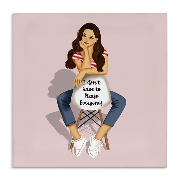 Stupell Industries Eclectic Don't Please Everyone Girl Canvas Art, 17 x 17, by Saba Rauf