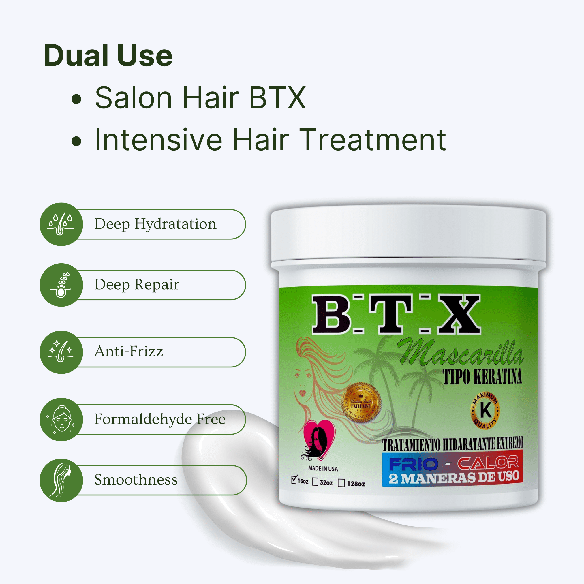 Kachita Spell Hair Treatment Capillary Rejuvenating System Formaldehyde Free Cirugia Capilar Para El Cabello Extreme Moisture, Long Lasting, Anti-Frizz, Smoothing Made in USA