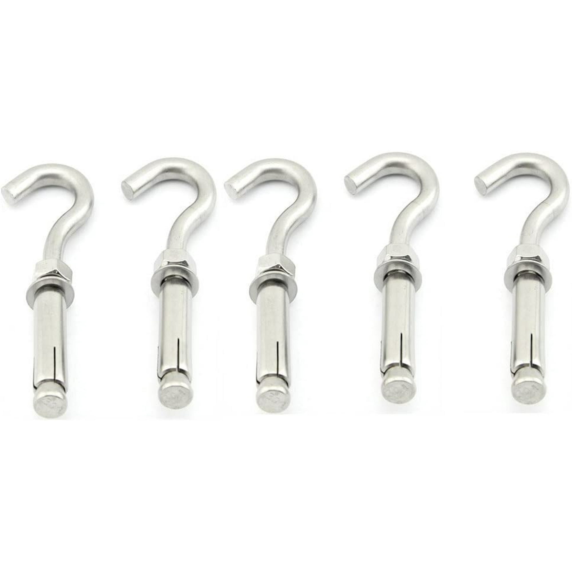 Screw Hooks M6/M8 Stainless Steel Glass Hook Heavy Duty Bolts 5pcs