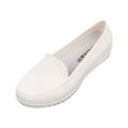 thumbnail image 4 of HEWUQI Women's Slip on Leather Loafers Lightweight Comfortable Driving Moccasins Round Toe Walking Flat Shoes for Casual Business Work White Size 7.5, 4 of 4