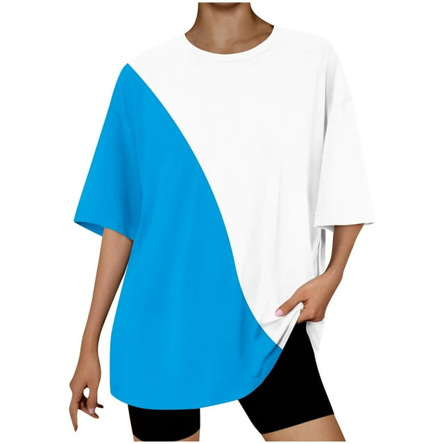 Camiseta Corta con Cuello Redondo Y Gota Del Hombro para las Mujeres